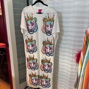 Queen of Sparkles Tiger T-Shirt Dress